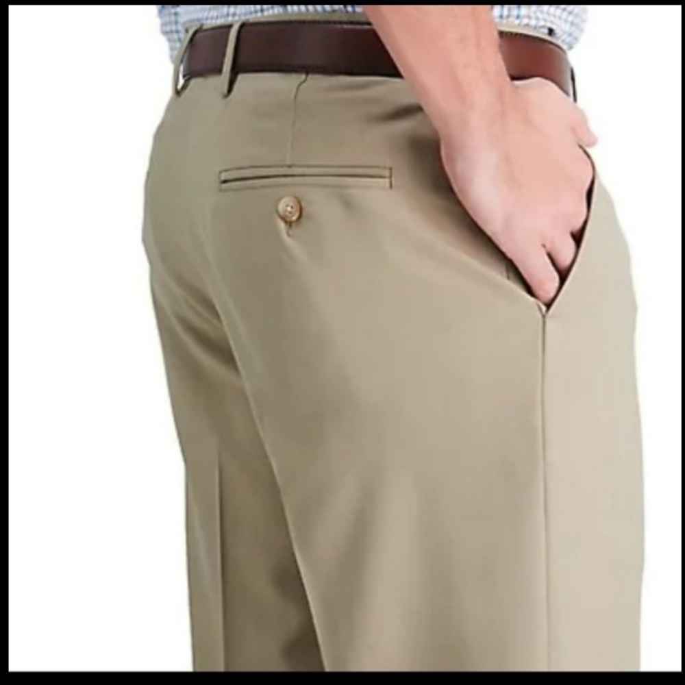 Haggar Men's Eclo Expendable Waist Straight-Fit Wrinkle-Free Dress Pants…